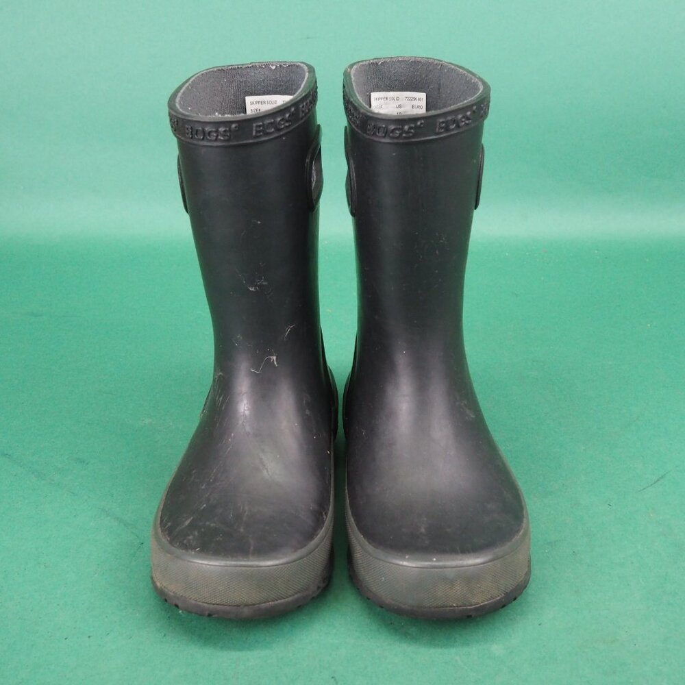 Bogs Skipper Kids Waterproof Rain Boots Size 10 Toddler Classic Solid Black - Picture 4 of 7